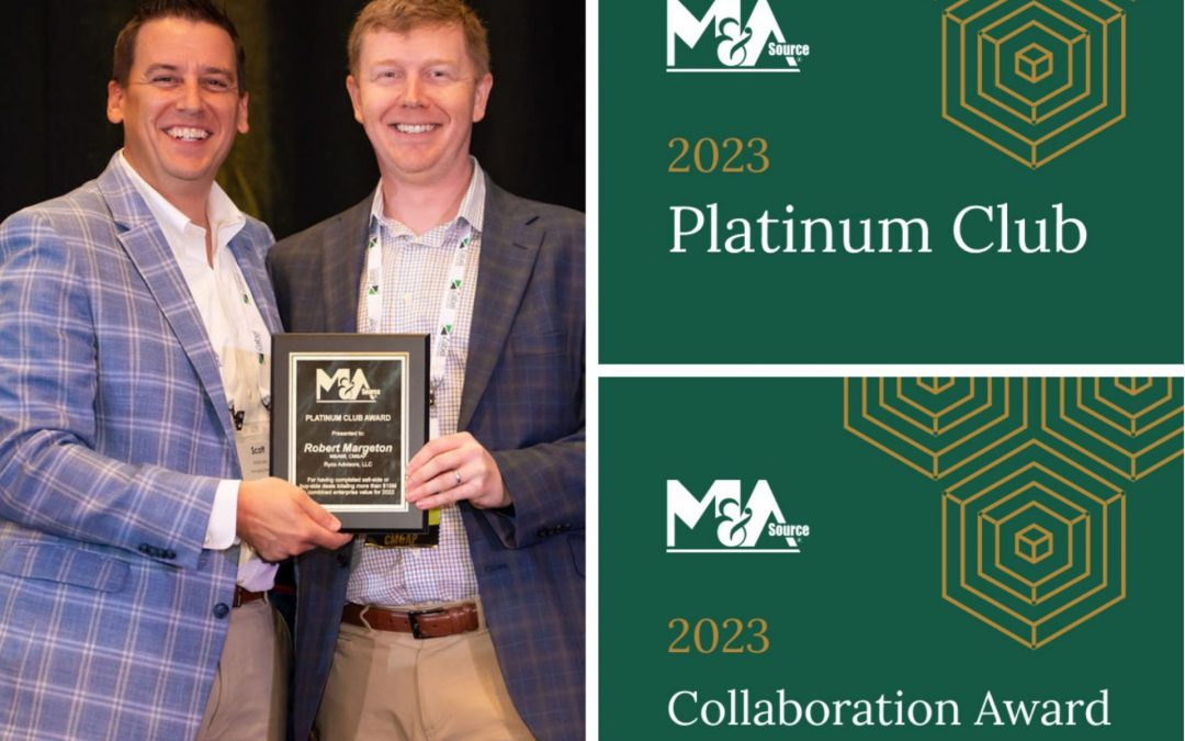 Ryco Advisors is Recognized with Two Awards by M&A Source